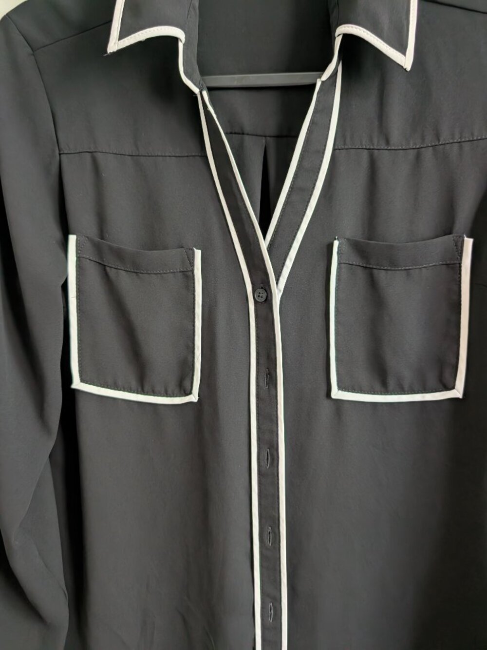 Express Portofino Shirt - Black with White - Picture 4 of 5